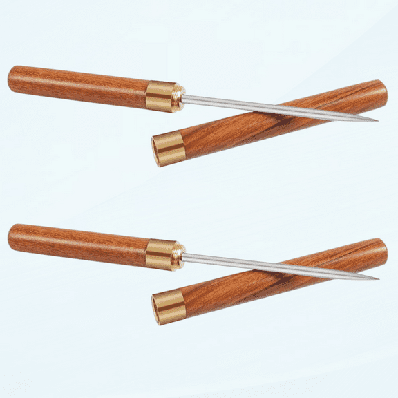 Ice Pick with Cover - 2 Pack Stainless Steel Ice Picks for Breaking Ice, Non-slip Wooden Handle Ice Pick Tool Easy to Grip, Ice Picks for Kitchen