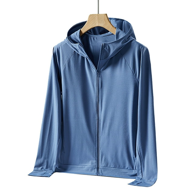 Chaqueta Con Capucha De Protección Solar, Poliéster UPF50+ De La Chaqueta De Protección Solar Del Verano De Los Hombres Para Al Aire