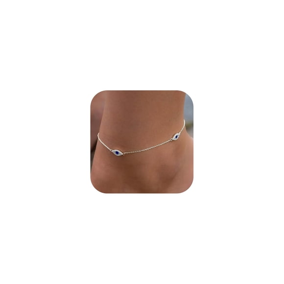 Tobillera Bheop de Plata 925 Chapada Impermeable con Ojo Turco