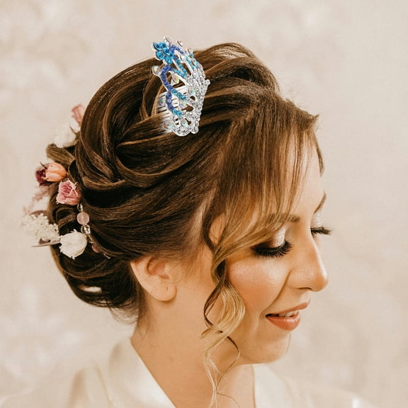 WHAMVOX Crystal Tiaras Crown Headband Princess Rhinestone Crown With Combs Pin For Women Girls Bridal Wedding Prom Birthday Party