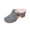 Gray, variant on Women's Fleece Lined Mule Clogs Closed Toe Chunky Block Heel Slippers Solid PU Winter Warm Slip-On Shoes with Unique Curved Metal Buckle for Indoor Outdoor
