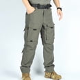 thumbnail image 5 of DPTALR Men's Winter Waterproof Lined Cargo Hiking Ski Pants with Multiple Pockets,Green,Big and Tall Men XL, 5 of 9