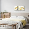 thumbnail image 2 of Yellow Flower Canvas Wall Art Vintage Floral Painting Pictures Decor Modern Yellow and Grey Bedroom Bathroom Decoration (Yellow), 2 of 6
