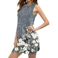 thumbnail image 5 of Bnwani Women's Dresses,Summer Dresses,Crew Neck,Sleeveless,Relaxed Fit,Printed,Gray,M, 5 of 9