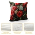 thumbnail image 4 of Chilfamy   Red Flower Throw Pillows Covers Red Rose Black Gray Decorative Pillow Covers for Couch Bed Square Flower Pillow Cover Farmhouse Pillow Cases Spring Summer (Red) White, 4 of 5