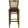 thumbnail image 6 of Emma + Oliver Vertical Slat Back Cherry Wood Barstool, Black Vinyl Seat, 6 of 7
