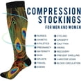 thumbnail image 4 of GZHJMY 1 Pair Peacock Feather Compression Socks for Women Men, Knee High Stocking for Running,Athletic,Medical, 4 of 7