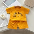 thumbnail image 4 of ITSAME Toddler Boys Outfit Sets Cotton T-Shirt and Shorts Fashion Print Kids Casual Clothes 2-Piece Yellow Size 4-5, 4 of 6