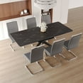 thumbnail image 2 of Newboti 62.4" extendable 78.15" dining Table Set for 6-8 Person for Dining Room,C-shaped Tube Soft padded armless dining chair and Very large Dining Room Table Kitchen Table Chair Set with metal L 761, 2 of 15