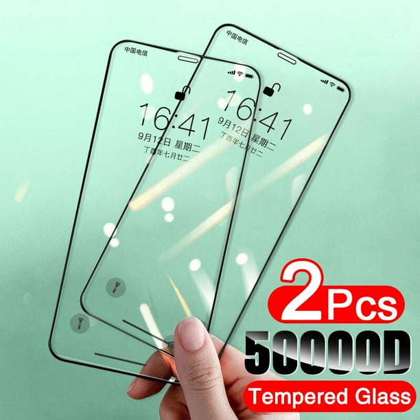 2 uds., cubierta completa de vidrio templado para iPhone 13 12 11 Pro Max, Protector de pantalla para iPhone X XR XS Max 7 8 6 6s Plus SE Glass Tan Jianjun unisex