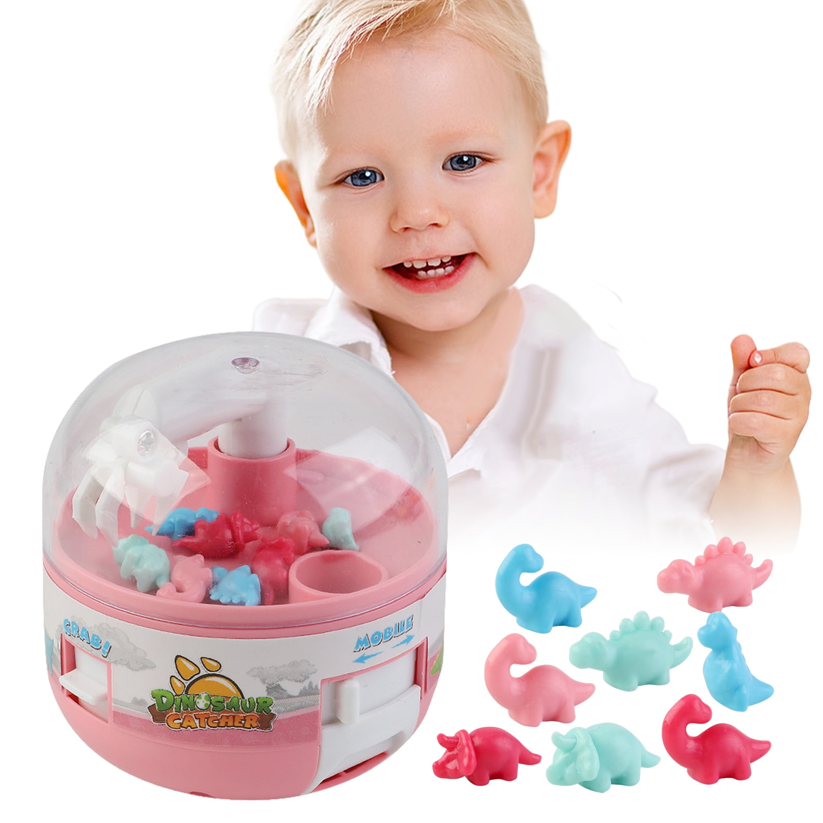 Mini Claw Machine Toys for Kids Adults with 8 Mini Dinosaur Figures