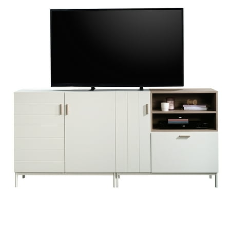 Sauder - Anda Norr Modular Credenza for Most Flat-Panel TVs Up to 60" - White With Sky Oak Accents