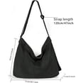 thumbnail image 6 of Canvas Hobo Bag, Shoulder Bag Unisex Canvas Crossbody Bag with Zipper and Adjustable Strap Handbag Large Tote Bag, 6 of 7