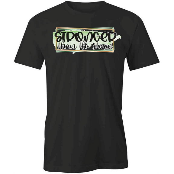 Stronger than The Storm T-Shirt | Motivational Quote Black Tee Gift