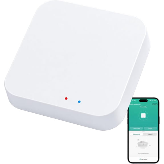 ZigBee 3.0 Hub WiFi & Bluetooth Gateway, Tuya Smart Home Bridge, Wireless Remote Controller for ZigBee Devices, Voice Control Compatible with Alexa & Google Home