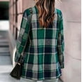thumbnail image 4 of IROINNID Women's Shacket Jacket Long Sleeve Plaid Notch Lapel Outwear, Loose Plaid Lapel Cardigan Jacket with Pocket, 4 of 6