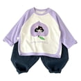 thumbnail image 5 of KPOPLK Fall T-Shirts for Kids Girl 1T 2T 3T 4T 5T Long Sleeve Crewneck Tee Top Toddler Girls Lounge Cute Clothes Purple,Size 2-3 Years, 5 of 8
