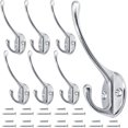 thumbnail image 1 of Coat Hook, 6pcs Silver Metal Hooks With Screws - Wall Mounted, 1 of 5