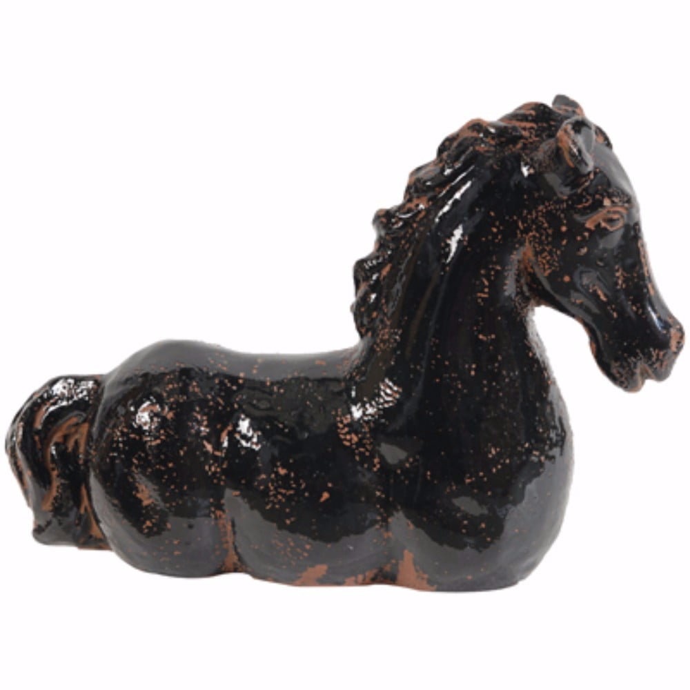 Glazed Brown Finish Horse Statue, Black and Brown - Walmart.com