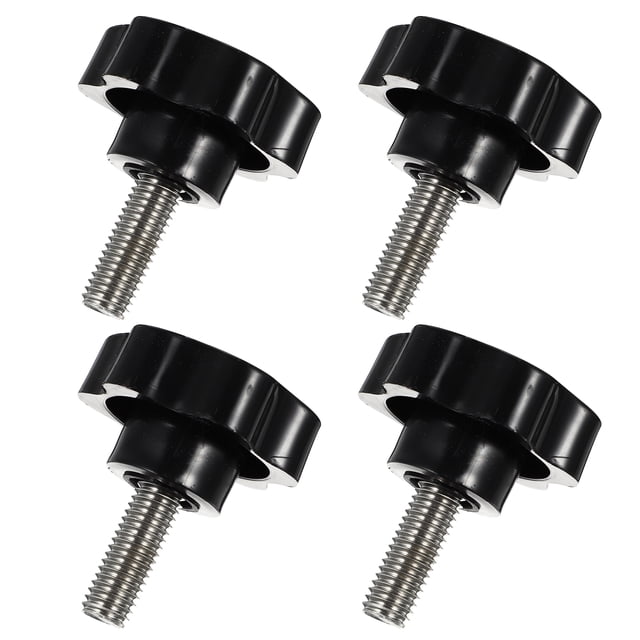 4pcs Plastic Threaded Clamping Knob Handle Clamping Hand Star Knobs Thread Replacement M10 x 25