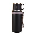 thumbnail image 2 of 20oz Tea Tumbler with Infuser Thermal Flask for Hot Water Coffee Stainless Steel Vacuum Insulated Bottle Carry Strap 5 Colors(Black), 2 of 6
