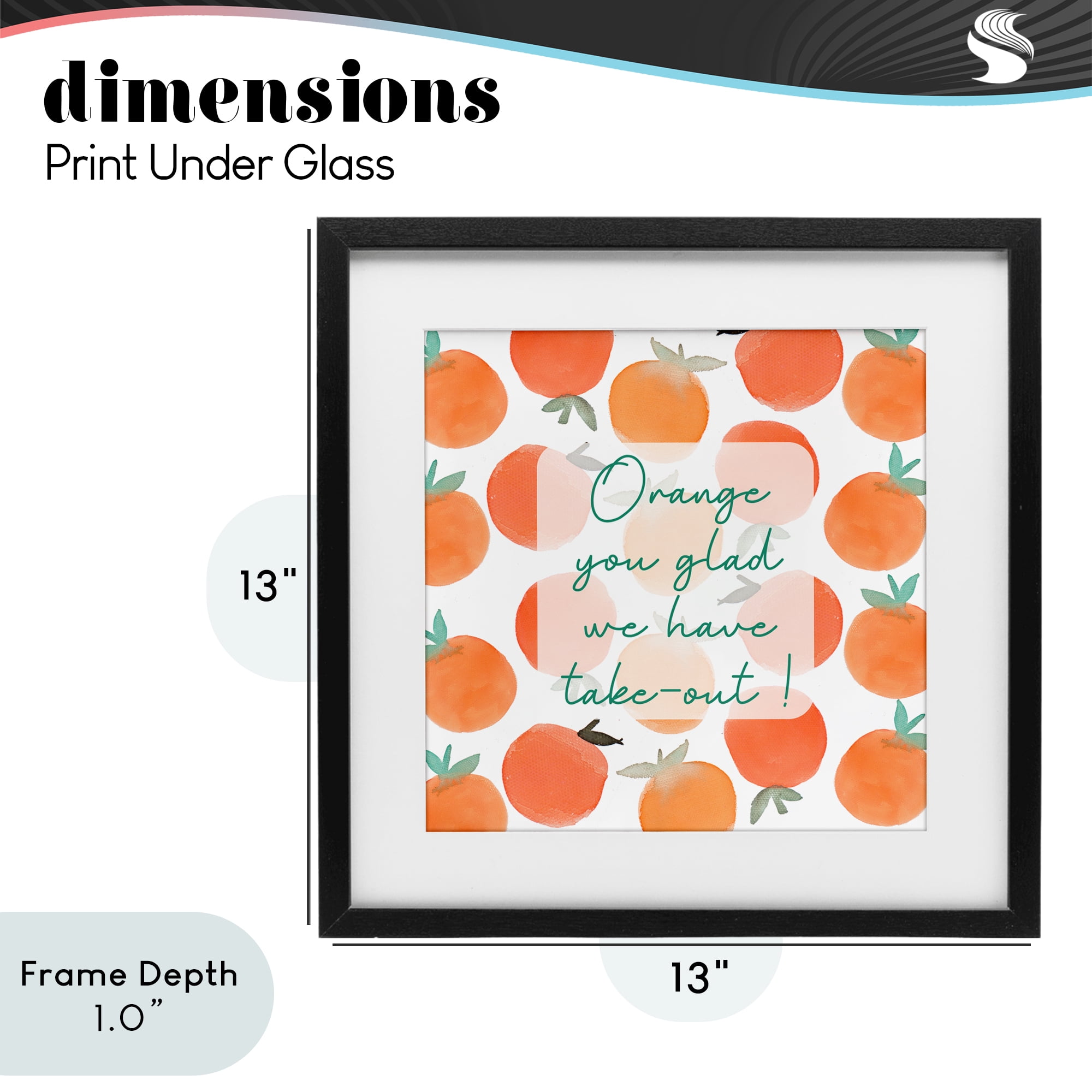 Stupell Industries Orange You Glad Black Framed Print Under Glass, design by Emily Navas