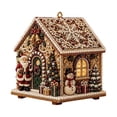thumbnail image 2 of Christmas House Shaped DIY Diamond Art Hanging Ornament, VVQ Handmade Xmas Candy House Kit with Wooden Base Rhinestones for Decor, 2 of 7