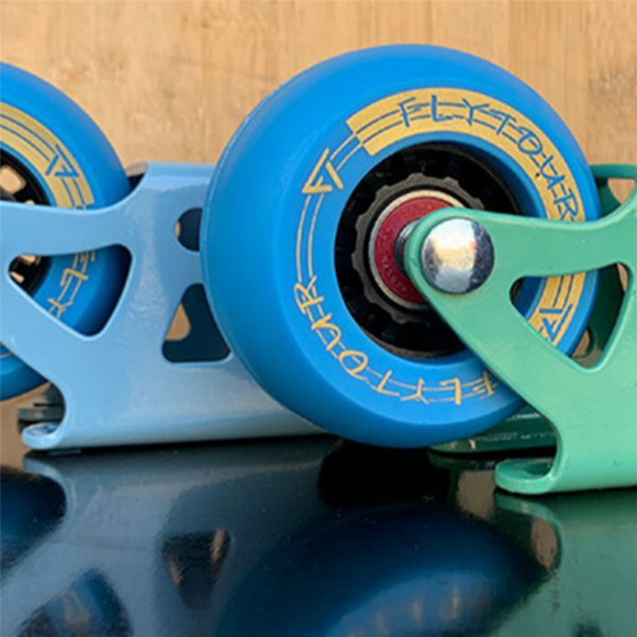 8x Roller Road Driftboard Maple Split Portable Skateboard 82A PU Drift Board Wheel Anti-Skid Skateboard,Blue