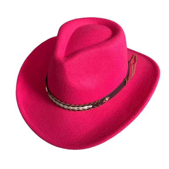 Western Cowboy Hat With Ethnic Style Wool Mid Brim Performance Hat For Outdoor And Casual Wear