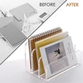 thumbnail image 3 of 3 Compartments Mail Organizer Letter Holder for Desk ,Vertical Letter Holder,File Sorter Acrylic Desk Organizer, 3 of 5