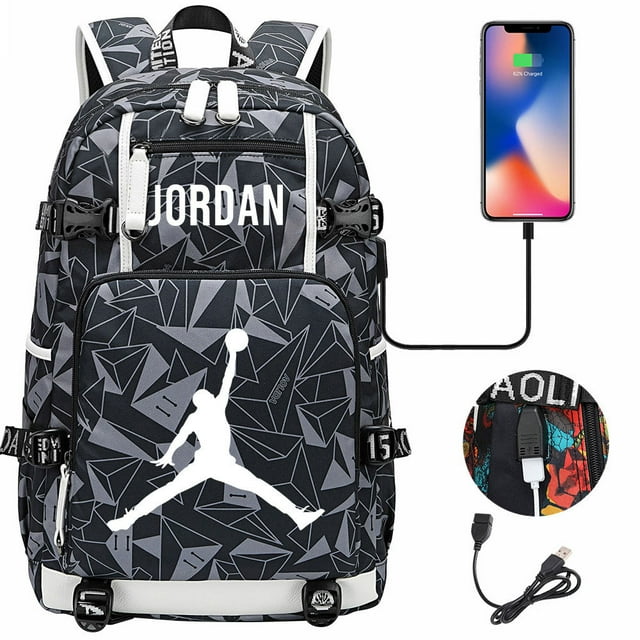 Youth Leisure Backpack College Student Backpack Multifunctional Sports Bag Basketball Player Jordan-ZJKDGJKJ
