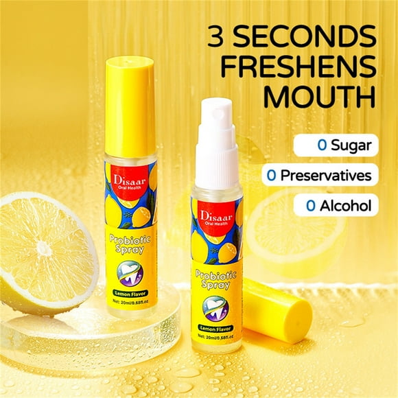Espray Bucal de Limón de 20 Ml | Elimina El Mal Aliento y Refresca La Boca | Espray Bucal Portátil | Cuidado Bucal | Gmm230413252