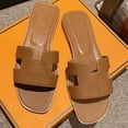thumbnail image 1 of Women's Flat Beach Sandals - Faux Leather Pigskin, Geometric, Spring/Summer/Fall, 1 of 9