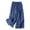 Dark blue, variant on Audhol Flowy Pants for Women Women's Summer Palazzo Pants Wide Leg Cotton Linen Beach Drawstring Elastic Waist Trousers with Pockets Wide Leg Linen Pants Woman Beige L