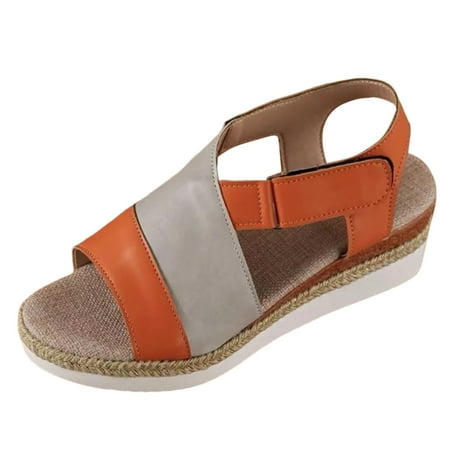 

Vuygyu Ladies Weave Open Toe Hook Loop Summer Slope Heel Thick Soled Wedges Sandals Sandals for Women Dressy Summer Sexy Closed Toe Wedge Sandals for Women Sandal Women Size 11 Heel Sandals for Women