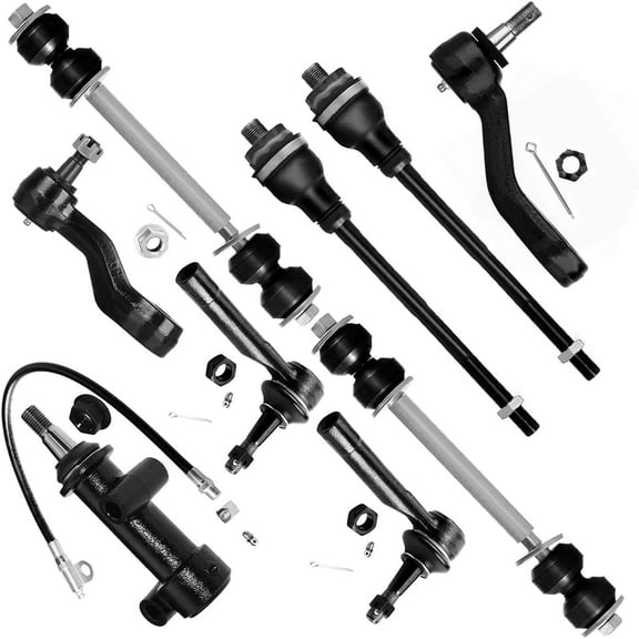 9pc Set Front Suspension Kit Idler Arm Inner Outer Tie Rod Sway Bar Link Pitman Arm Replacement for 1999-2006 For Chevy Silverado 1500 4WD For Gmc Sierra 1500 4WD