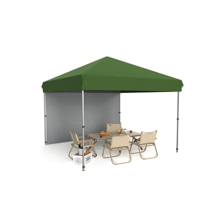 Kselythan 10x10Ft Pop Up Canopy Tent Instant Portable Shelter With 1Pcs Sidewalls 4 Sandbags Easy Outdoor Sun Shade Beach Tent For Events Parties Camping Patio Outdoor Activities