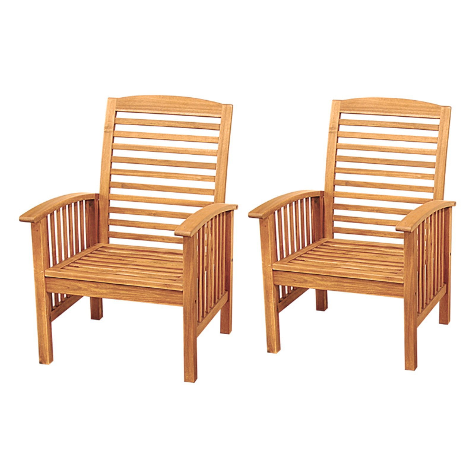 Set Of 2 Outdoor Wood Patio Chairs Deck Yard Dining Lounge Armchair Details
