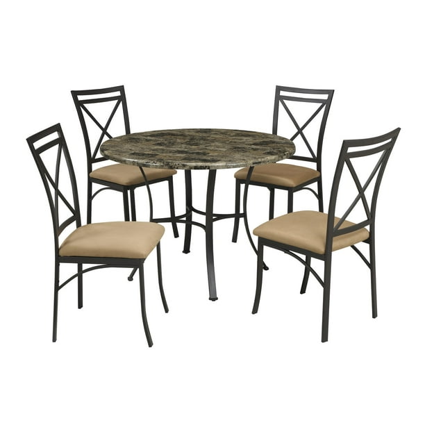 Mainstays 5Piece Faux Marble Top Dining Set