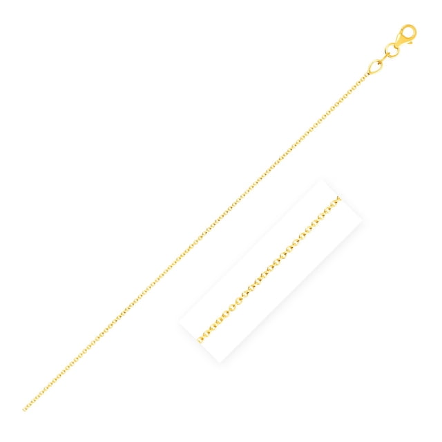 Double Extendable Cable Chain in 14k Yellow Gold (1.0mm) Size 18 inches