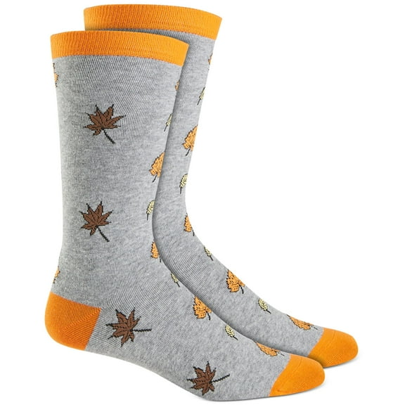 Club Room Men's Holiday Fall Leaves Crew Socks (Fall Leaves, One Size)