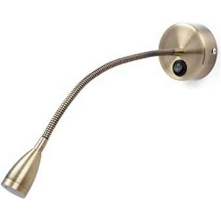 

PEACNNG led bed wall lamp modern wall lighting for hotel bathroom bedroom wall light. Flexible Wall Reading Lights/Bedside Lamp with Switch 1 * 3 Watt LED Bronze MY-B031 [Energy Class A+++]