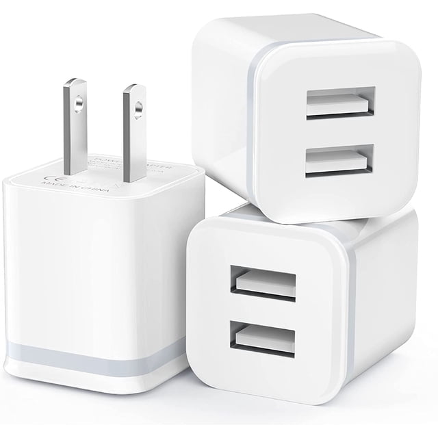 Cargador de pared USB LUOATIP, paquete de 3 unidades, 2,1 A/5 V, doble puerto para iPhone