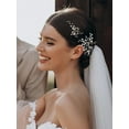 thumbnail image 2 of Crystal Bride Wedding Hair Pins Rhinestone Hair Comb Wedding Hair Accessories Bride Hair Jewelry Hair pieces for Women Bride Girls(Pack of 2), 2 of 4