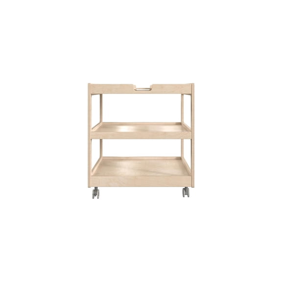 Flash Furniture Bright Beginnings Mobile 2-Section Storage Cart 26.5"H x 23.5"W x 23.5"D Brown