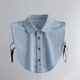 thumbnail image 2 of Baberdicy Women's Detachable Denim Collar, Fake Dickey for Sweaters And Blouses, Button down Light Blue Universal Fit, 2 of 6