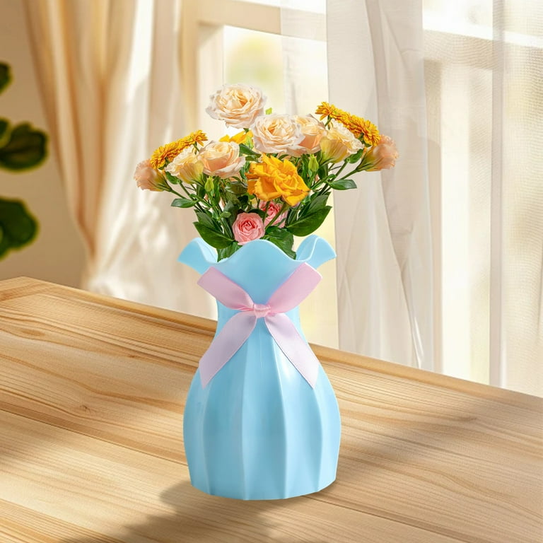 WUXIAB Coquette Bow Vase,Plastic Flower Vase,Bow Room Decor
