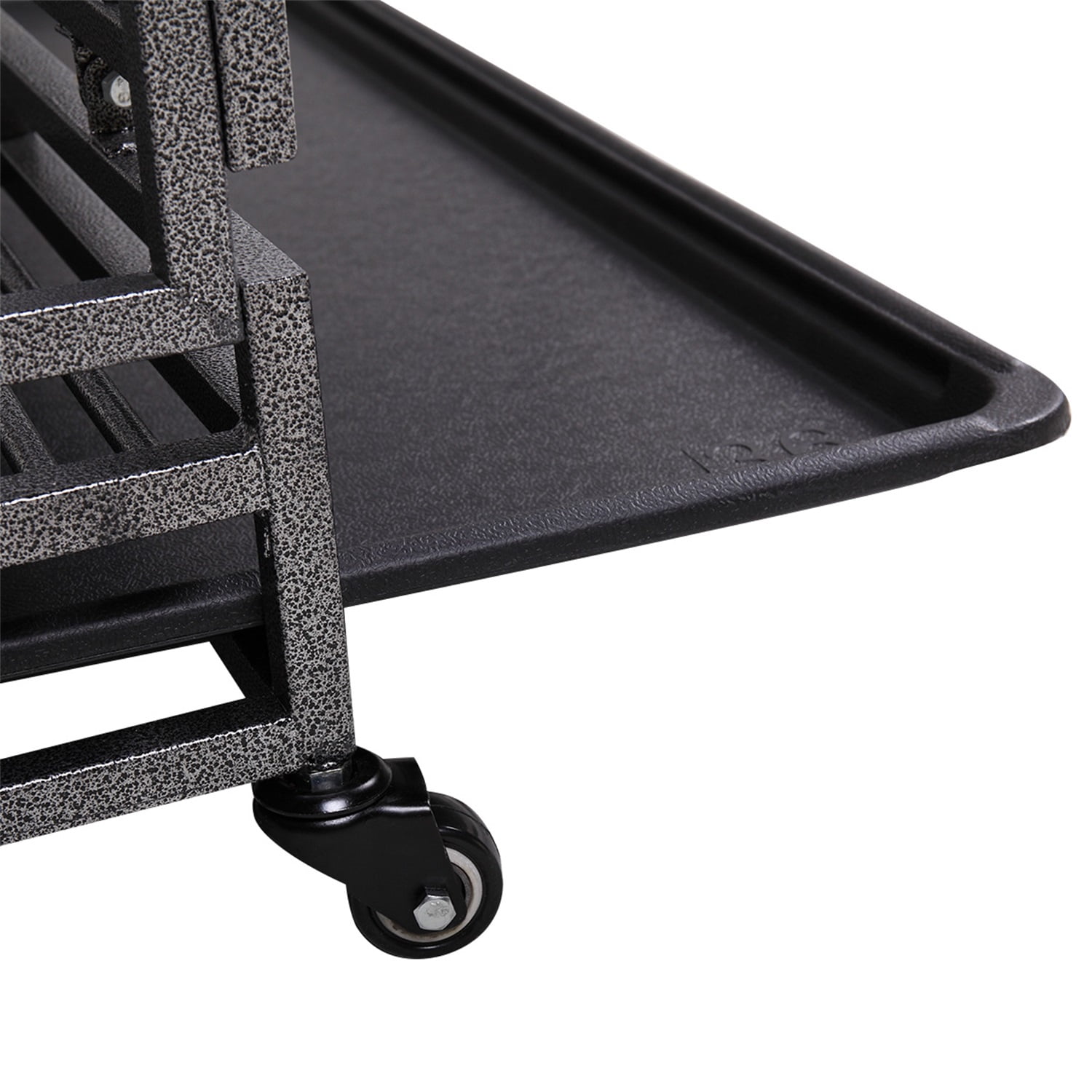 Pefilos 45" Large Dog Cage for Indoor Heavy Duty Metal Dog Crate Kennel with 4 Universal Wheels, Openable Pointed Top and Front Door, Black Pefilos 45" Large Dog Cage for Indoor Heavy Duty Metal Dog Crate Kennel with 4 Universal Wheels, Openable Pointed Top and Front Door, Black