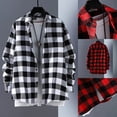 thumbnail image 3 of CENL Mens Long Sleeve Check Shirts Button Down Casual Work Baggy Coat Lapel Tops, 3 of 4