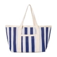 thumbnail image 1 of Bolso tote a rayas, bolso de mano elegante para la oficina, bolso de hombro para mujer, bolso de playa Azul, 1 of 8